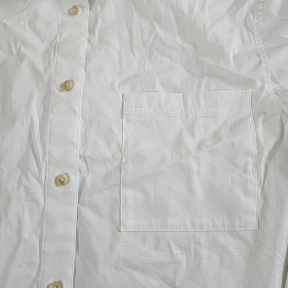 Lululemon Cotton-Blend Poplin Button-Down Shirt WHT White Women's Size XLarge - Picture 4 of 8